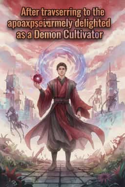 After traversing to the apocalypse, I am extremely delighted as a Demon Cultivator novel cover